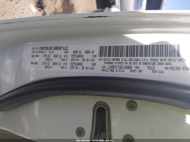 RAM 1500 Laramie 2014 1C6RR7VT3ES126896 Image 9