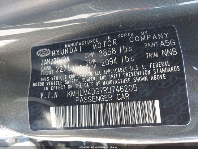 Hyundai ELANTRA SEL 2024 KMHLM4DG7RU746205 Image 9