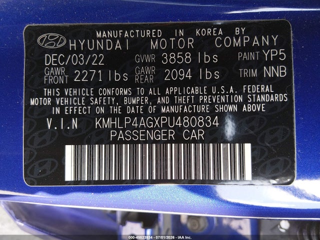 Hyundai Elantra Limited 2023 KMHLP4AGXPU480834 Image 9