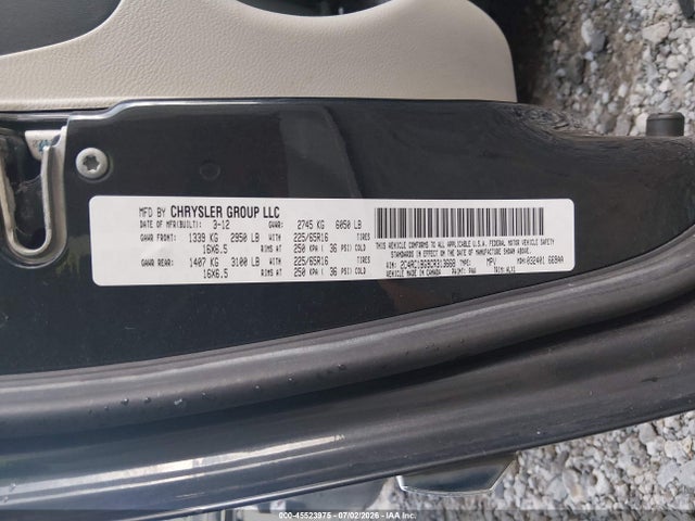 Продажа на аукционе авто 2012 Chrysler Town & Country Touring, vin: 2C4RC1BG9CR313668, номер лота: 45523975