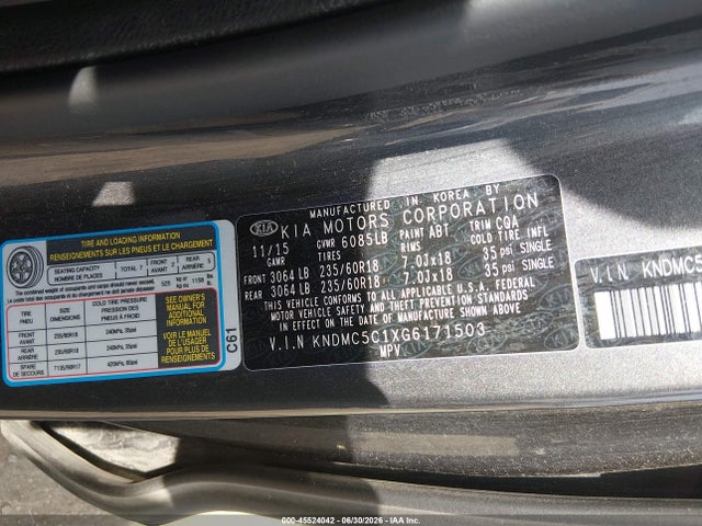 KIA Sedona Sx 2016 KNDMC5C1XG6171503 Image 9