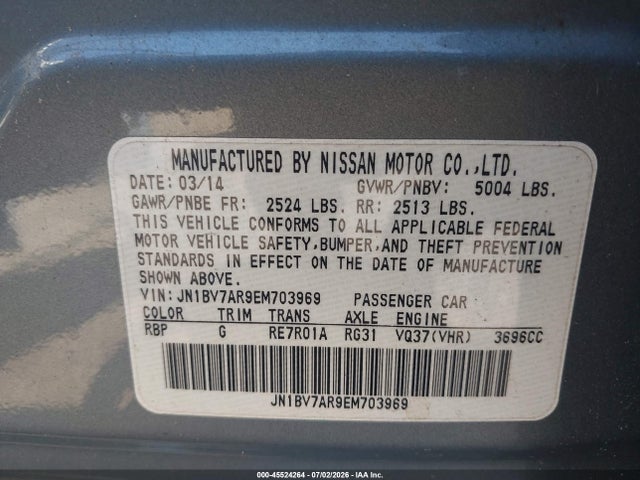 Infiniti Q50 Premium 2014 JN1BV7AR9EM703969 Image 9