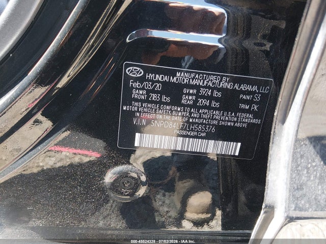 Продажа на аукционе авто 2020 Hyundai Elantra Sel, vin: 5NPD84LF7LH585376, номер лота: 45524328