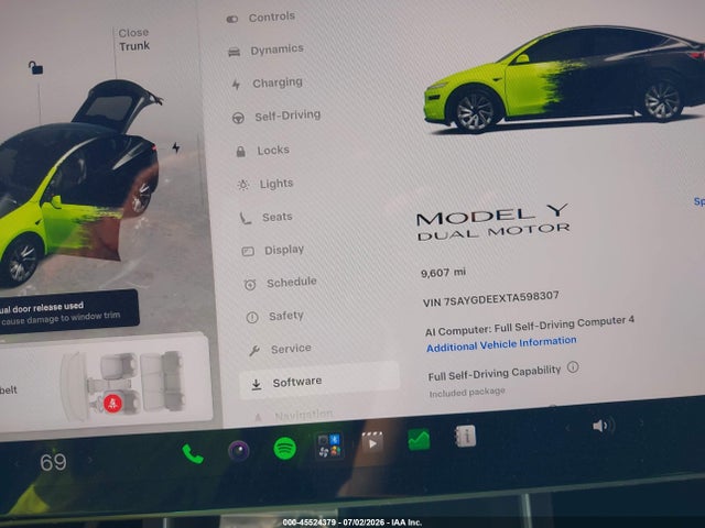 45524379 :رقم المزاد ، 7SAYGDEEXTA598307 vin ، 2026 Tesla Model Y All-wheel Drive/long Range Launch Series/premium All-wheel Drive مزاد بيع