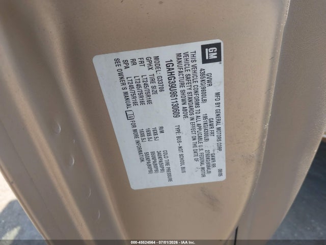 Aukcja sprzedaży 2006 Chevrolet Express Passenger Ls, vin: 1GAHG39U861130609, numer aukcji: 45524564