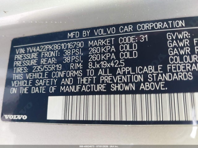 Aukcja sprzedaży 2016 Volvo Xc90 T6 Momentum, vin: YV4A22PK8G1016790, numer aukcji: 45524573