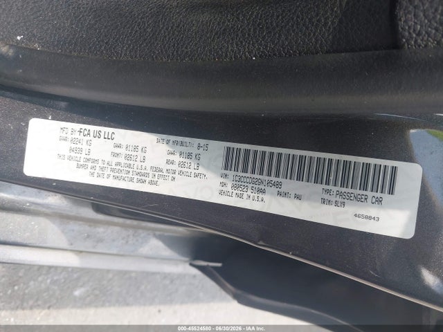 2016 Chrysler 200 S მანქანა იყიდება აუქციონზე, vin: 1C3CCCDG2GN105489, აუქციონის ნომერი: 45524580