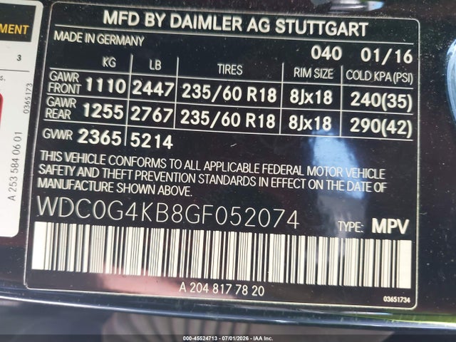 WDC0G4KB8GF052074 Mercedes-Benz Glc 300 4matic