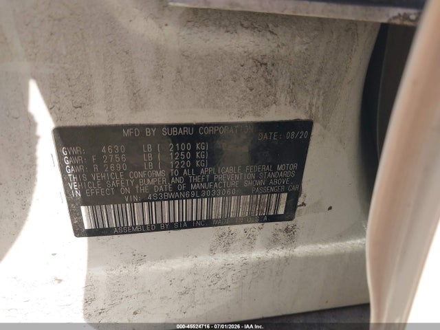 Subaru Legacy Limited 2020 4S3BWAN69L3033060 Image 9
