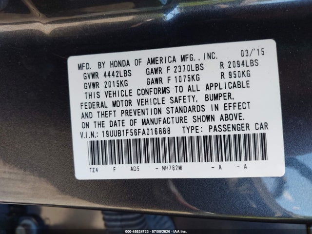 Продаж на аукціоні авто 2015 Acura Tlx Tech, vin: 19UUB1F56FA016888, номер лоту: 45524723