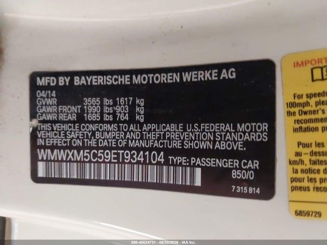 Продаж на аукціоні авто 2014 Mini Hardtop Cooper, vin: WMWXM5C59ET934104, номер лоту: 45524731