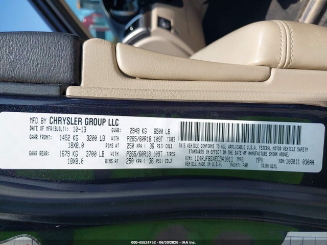 45524762 :رقم المزاد ، 1C4RJFBGXEC341011 vin ، 2014 Jeep Grand Cherokee Limited مزاد بيع
