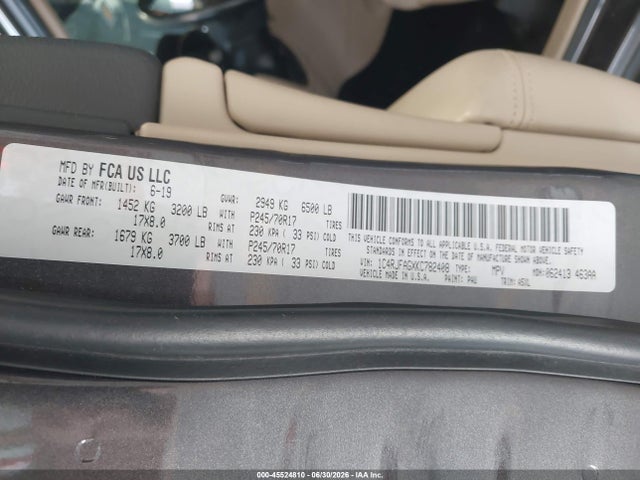 Продажа на аукционе авто 2019 Jeep Grand Cherokee Laredo E 4x4, vin: 1C4RJFAGXKC782408, номер лота: 45524810