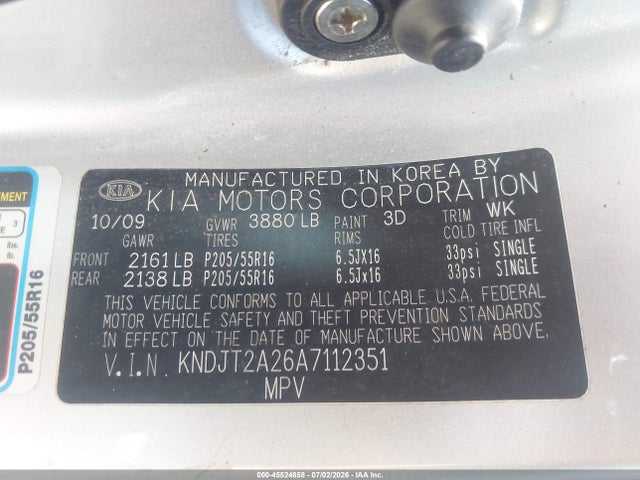 Aukcja sprzedaży 2010 Kia Soul +, vin: KNDJT2A26A7112351, numer aukcji: 45524858