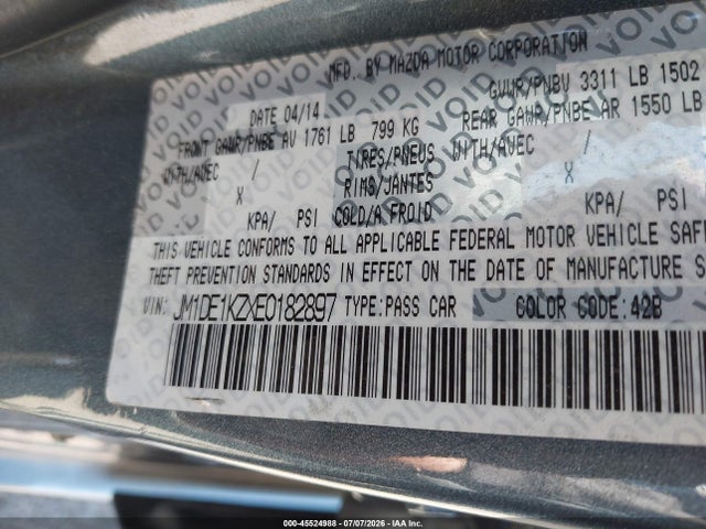 Mazda Mazda2 Sport 2014 JM1DE1KZXE0182897 Image 9