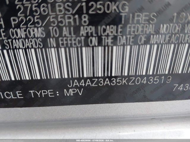 Aukcja sprzedaży 2019 Mitsubishi Outlander Se, vin: JA4AZ3A35KZ043519, numer aukcji: 45525086