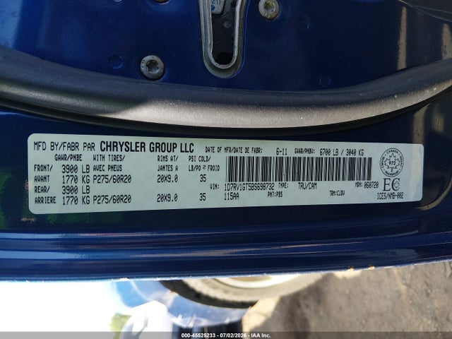 2011 Ram Ram 1500 Sport მანქანა იყიდება აუქციონზე, vin: 1D7RV1GT5BS698732, აუქციონის ნომერი: 45525233