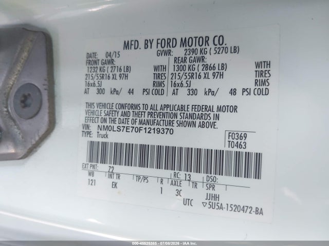 Ford Transit Connect Xl 2015 NM0LS7E70F1219370 Image 9