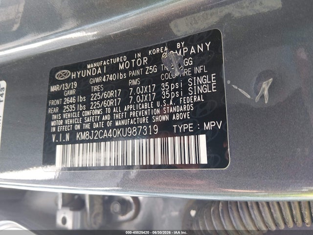 Hyundai TUCSON SE 2019 KM8J2CA40KU987319 Image 9