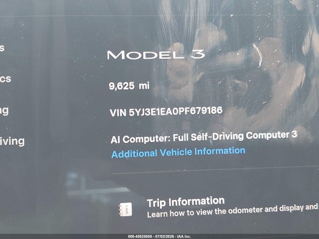 Продажа на аукционе авто 2023 Tesla Model 3 Rear-wheel Drive, vin: 5YJ3E1EA0PF679186, номер лота: 45525505