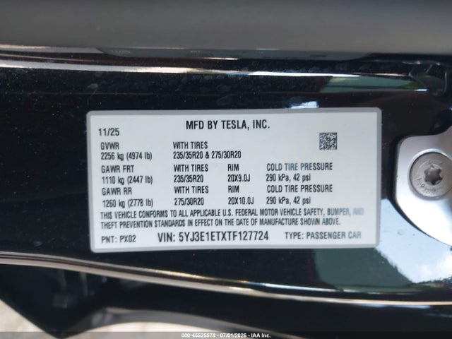 Tesla Model 3 Performance All-wheel Drive 2026 5YJ3E1ETXTF127724 Image 9