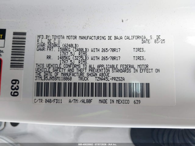 3TMLB5JN5SM118060 Toyota Tacoma Trd Off Road