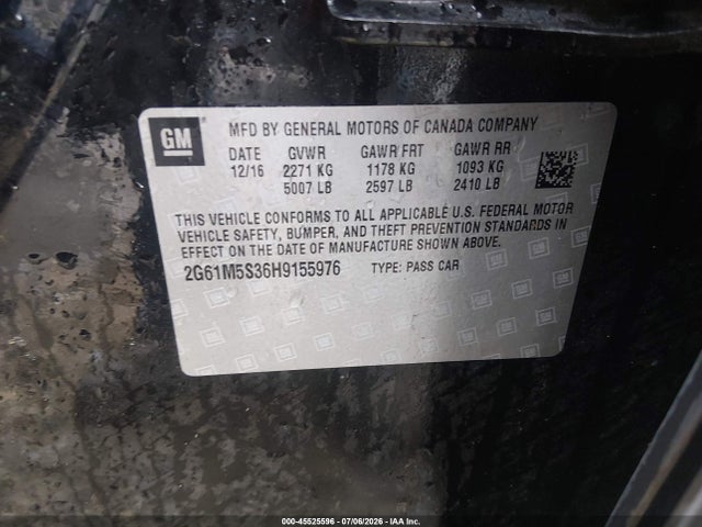 Продаж на аукціоні авто 2017 Cadillac Xts Luxury, vin: 2G61M5S36H9155976, номер лоту: 45525596