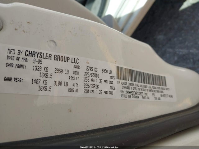 2010 Chrysler Town & Country Touring მანქანა იყიდება აუქციონზე, vin: 2A4RR5D13AR133933, აუქციონის ნომერი: 45525622