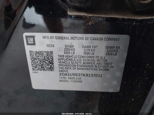 Продажа на аукционе авто 2019 Cadillac Xts W20 Livery Package, vin: 2G61U5S37K9137011, номер лота: 45525688