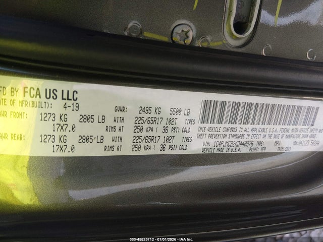 Jeep Cherokee Latitude 4x4 2019 1C4PJMCB2KD440376 Image 9
