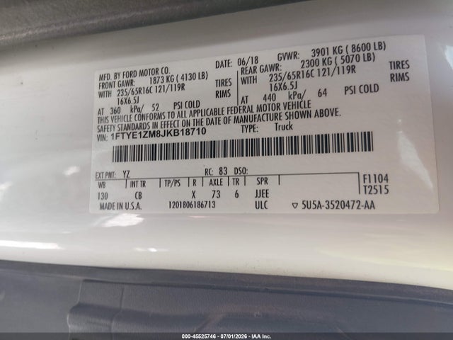 Ford Transit-150 2018 1FTYE1ZM8JKB18710 Image 9