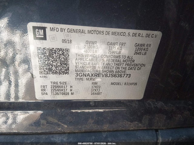 Chevrolet EQUINOX LS 2018 3GNAXREV8JS636773 Image 9