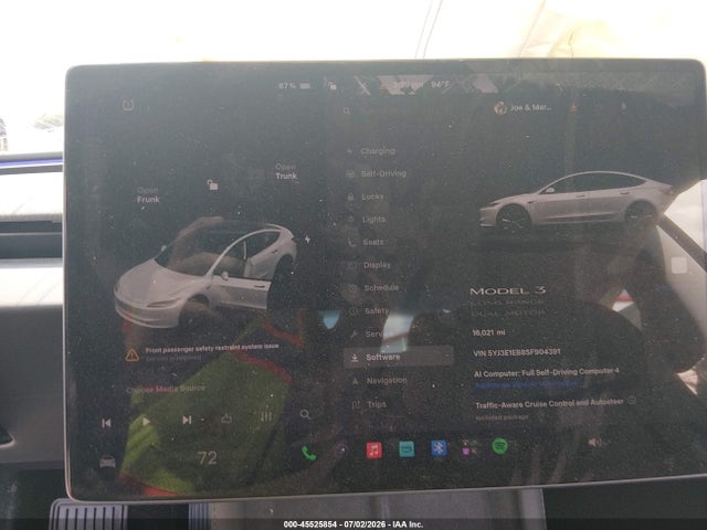 Продаж на аукціоні авто 2025 Tesla Model 3 Long Range All-wheel Drive, vin: 5YJ3E1EB8SF904391, номер лоту: 45525854