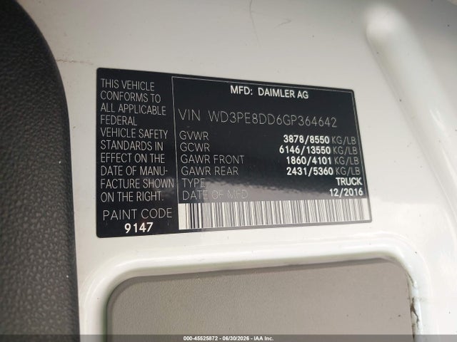 WD3PE8DD6GP364642 Mercedes-Benz Sprinter 2500 High Roof