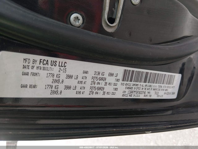 Продажа на аукционе авто 2015 Ram 1500 Sport, vin: 1C6RR7MT6FS633746, номер лота: 45525917
