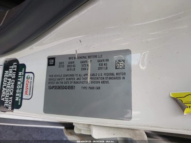 Продаж на аукціоні авто 2013 Buick Verano Leather Group, vin: 1G4PS5SK5D4245861, номер лоту: 45526120