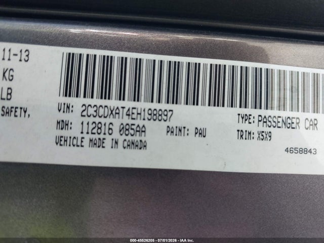 Aukcja sprzedaży 2014 Dodge Charger Police, vin: 2C3CDXAT4EH198897, numer aukcji: 45526205