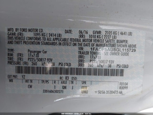 1FADP5AU8GL115729 Ford C-max Hybrid Se