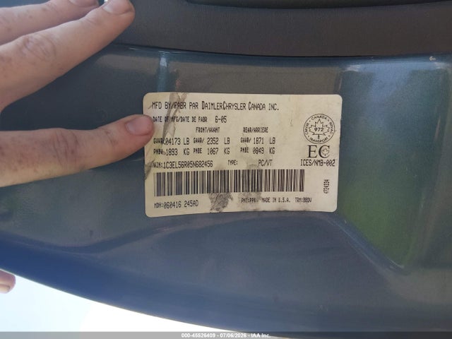 2005 Chrysler Sebring Touring მანქანა იყიდება აუქციონზე, vin: 1C3EL56R05N682456, აუქციონის ნომერი: 45526409