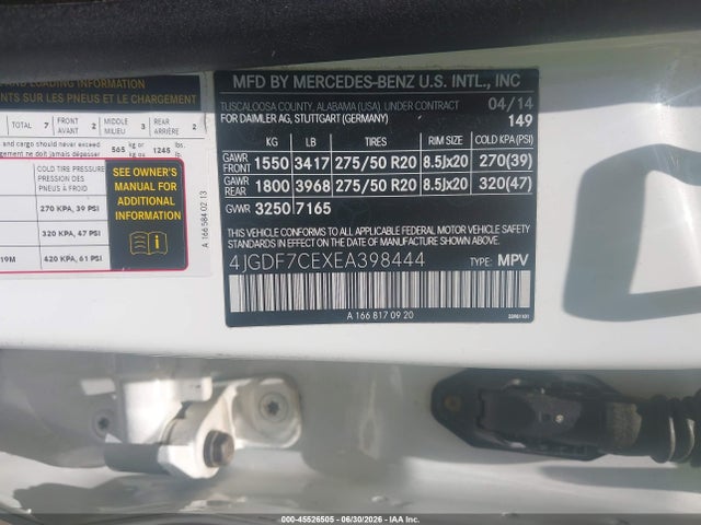 Mercedes-Benz Gl 450 4matic 2014 4JGDF7CEXEA398444 Image 9