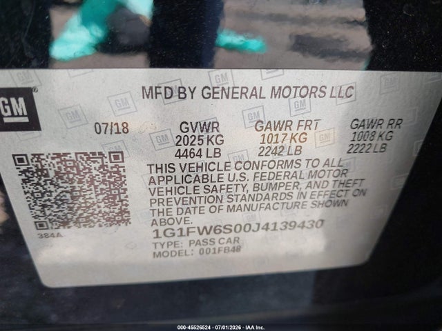Chevrolet BOLT EV LT 2018 1G1FW6S00J4139430 Image 9