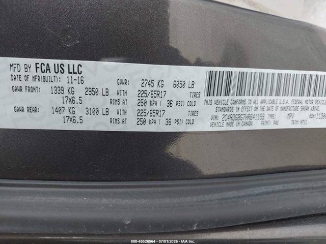 Продаж на аукціоні авто 2017 Dodge Grand Caravan Se, vin: 2C4RDGBG7HR641159, номер лоту: 45526564