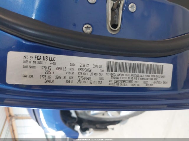 45526576 :رقم المزاد ، 1C6RR7GT6FS723586 vin ، 2015 Ram 1500 Big Horn مزاد بيع