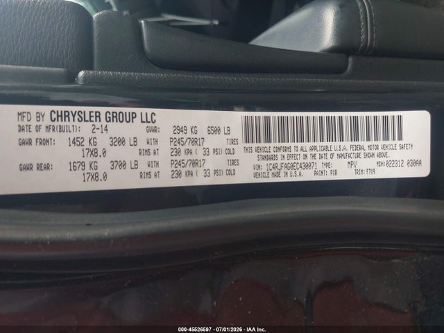 Jeep Grand Cherokee Laredo 2014 1C4RJFAG0EC430071 Image 9
