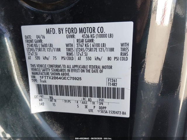1FT7X2B64GEC75925 Ford F-250