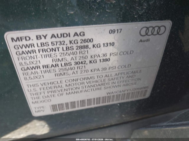Audi Sq5 3.0t Premium Plus 2018 WA1C4AFY1J2058865 Image 9