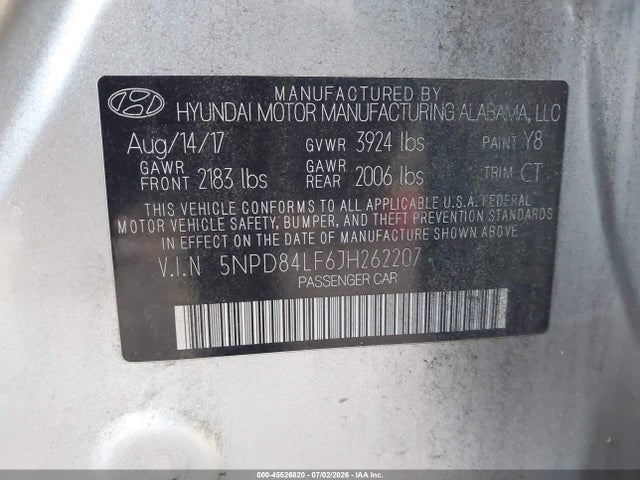 Hyundai ELANTRA SEL 2018 5NPD84LF6JH262207 Image 9