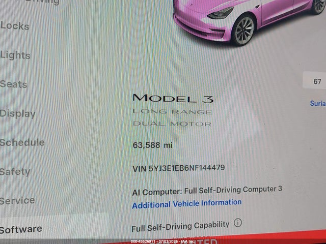 Aukcja sprzedaży 2022 Tesla Model 3 Long Range Dual Motor All-wheel Drive, vin: 5YJ3E1EB6NF144479, numer aukcji: 45526911