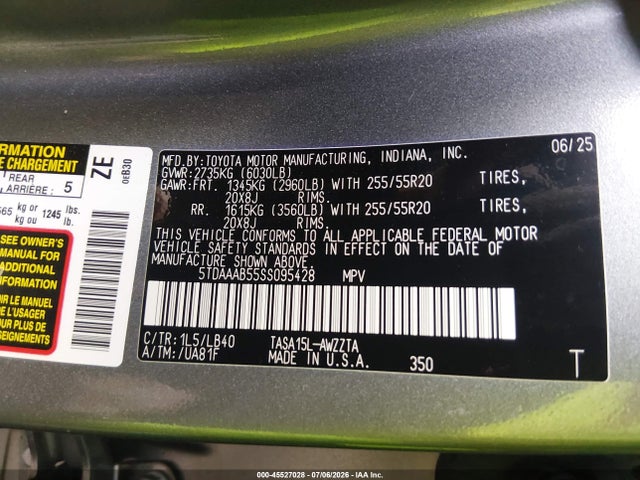Toyota Grand Highlander Platinum 2025 5TDAAAB55SS095428 Image 9