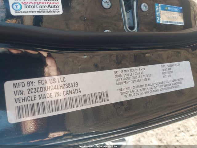2C3CDXHG4LH238479 Dodge Charger Gt Rwd